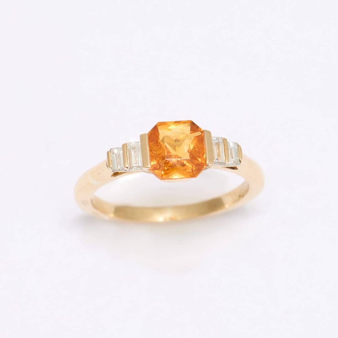 Bague Esmeralda - Grenat Mandarin 1.27 carats