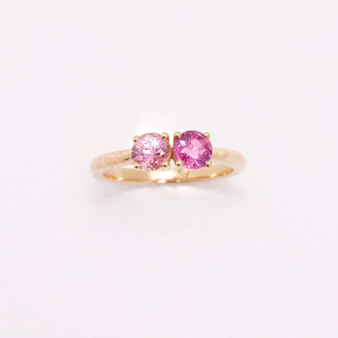 Toi et Moi - Saphir Rose Pastel et Intense