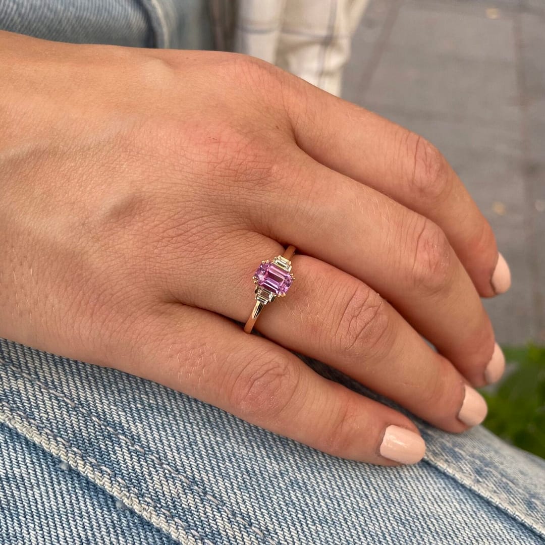 Bague Esmeralda – Saphir rose 1.19 carats – Image 2