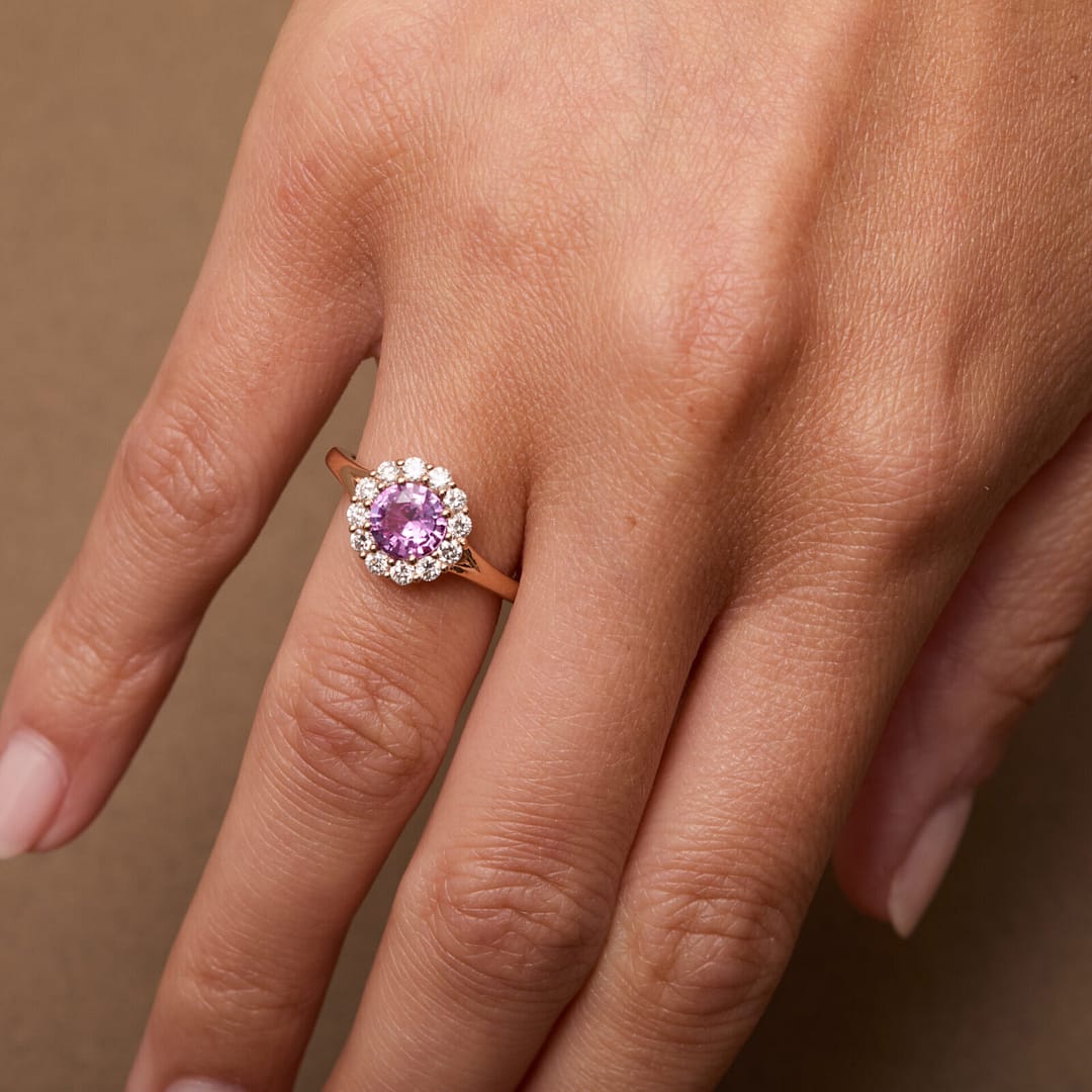 bague saphir rose