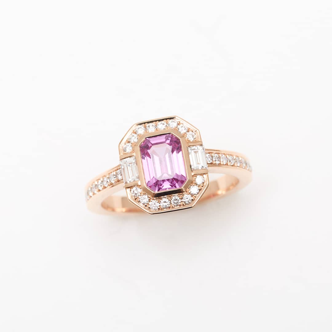 bague saphir rose