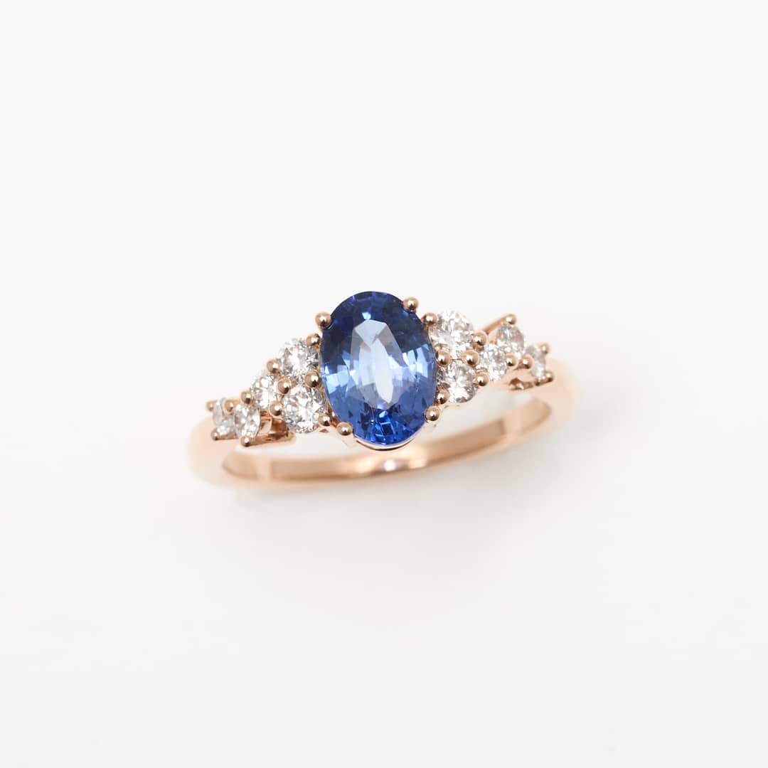 bague saphir or rose